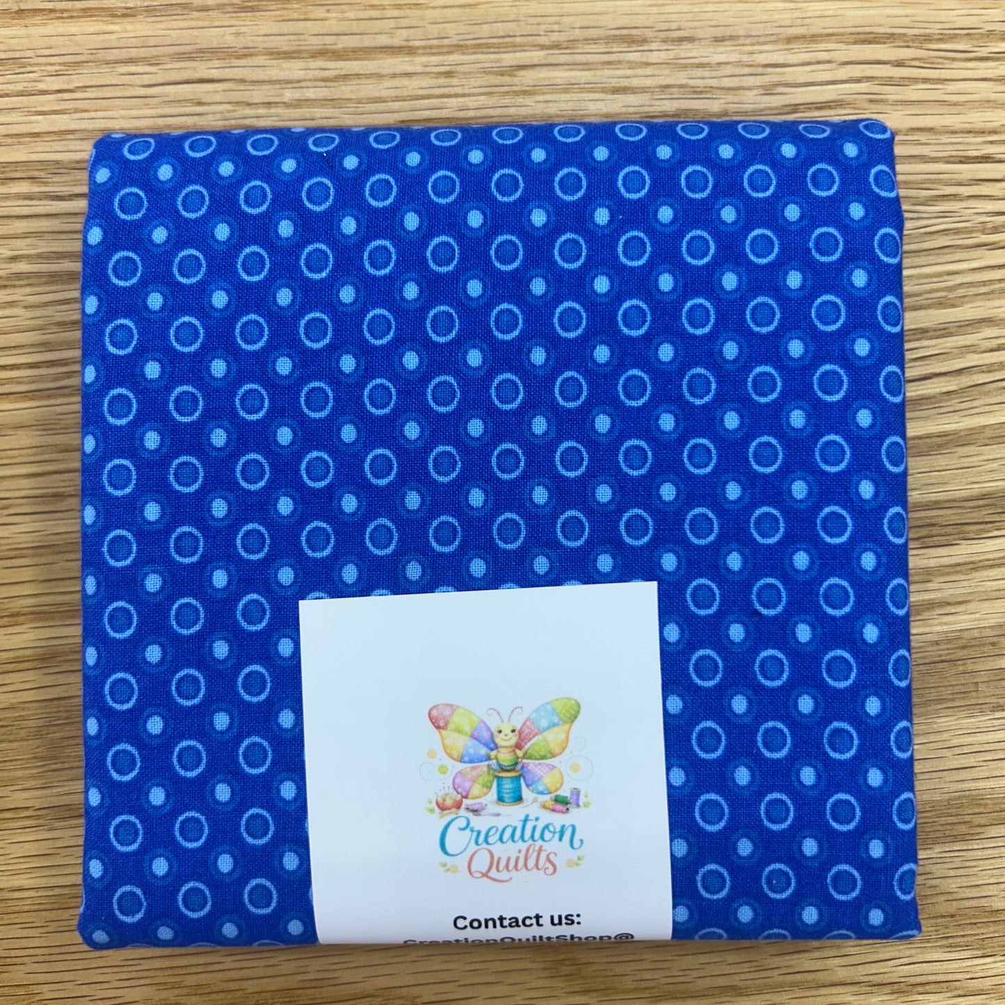 JoAnn blue with circle dots