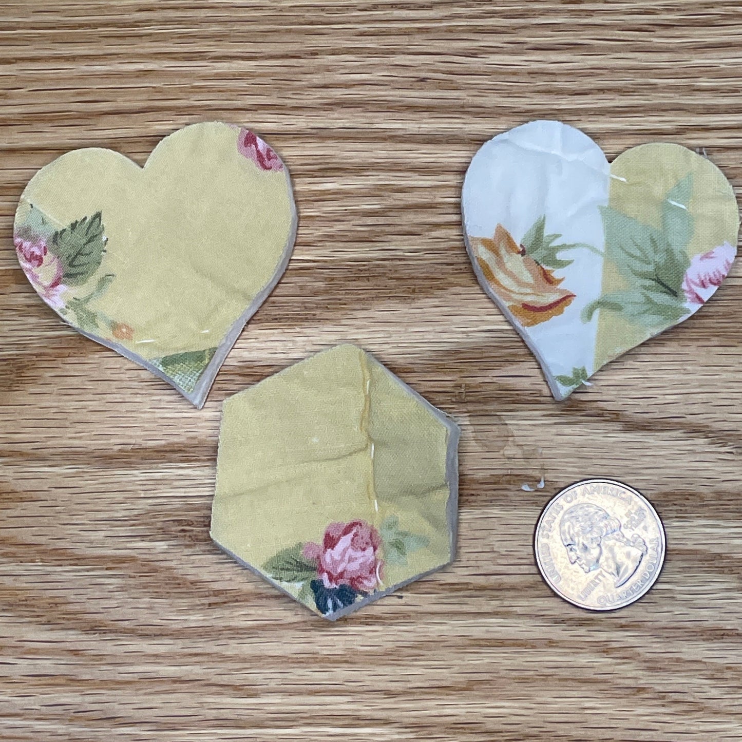 Shapes cut from Vintage Quilts - Tiny