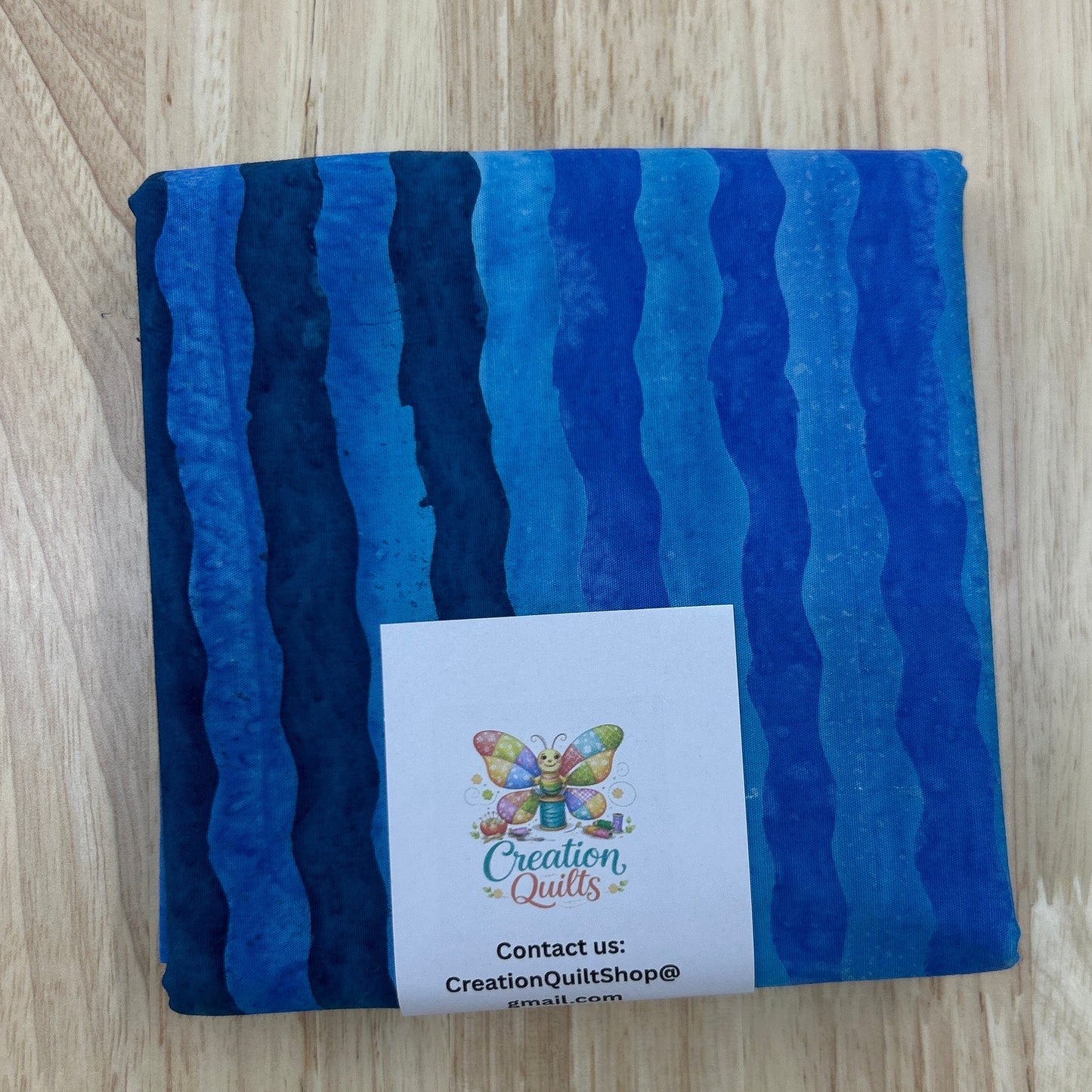Batik Ombre blues wavy lines