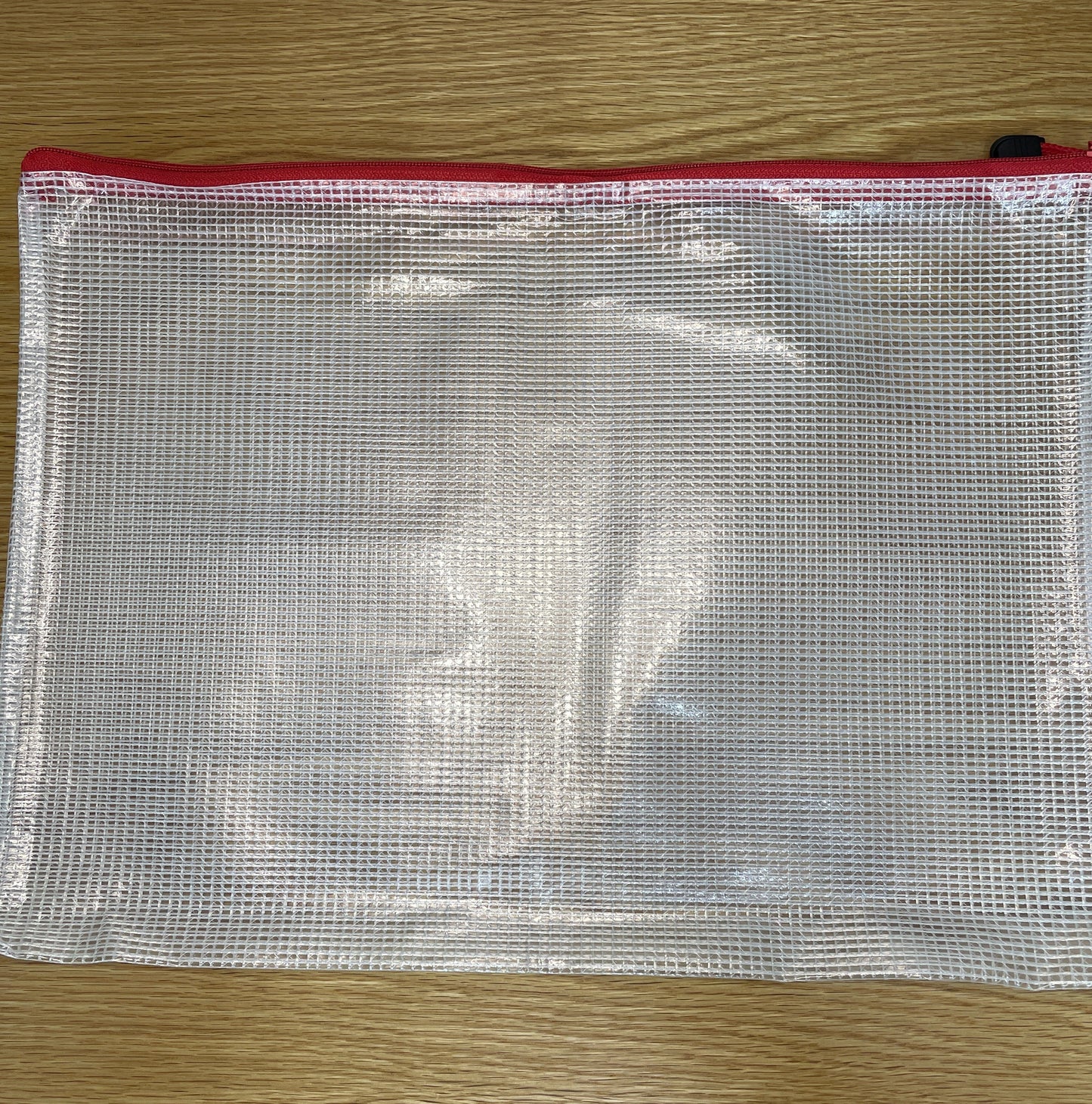 Mesh Zipper Project Bags - Red (10.5"x14.5")