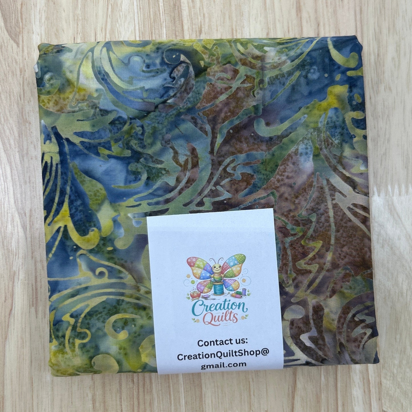 Batik blue green brown seaweed