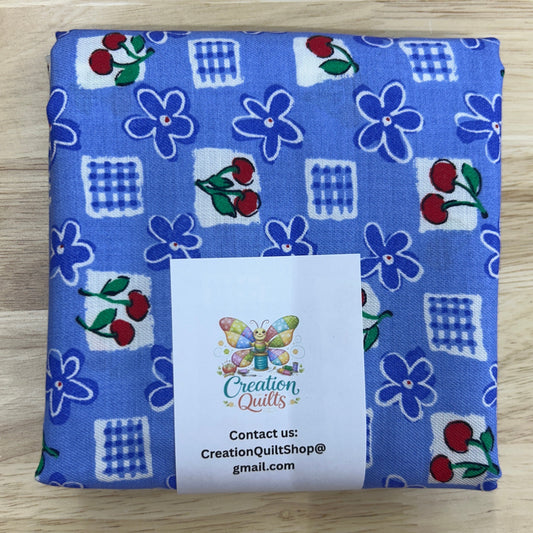 Light blue with cherries