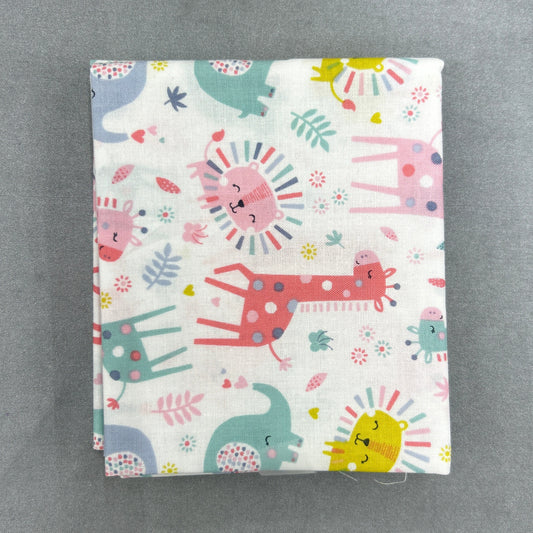 Fat Quarter pastel circus animals