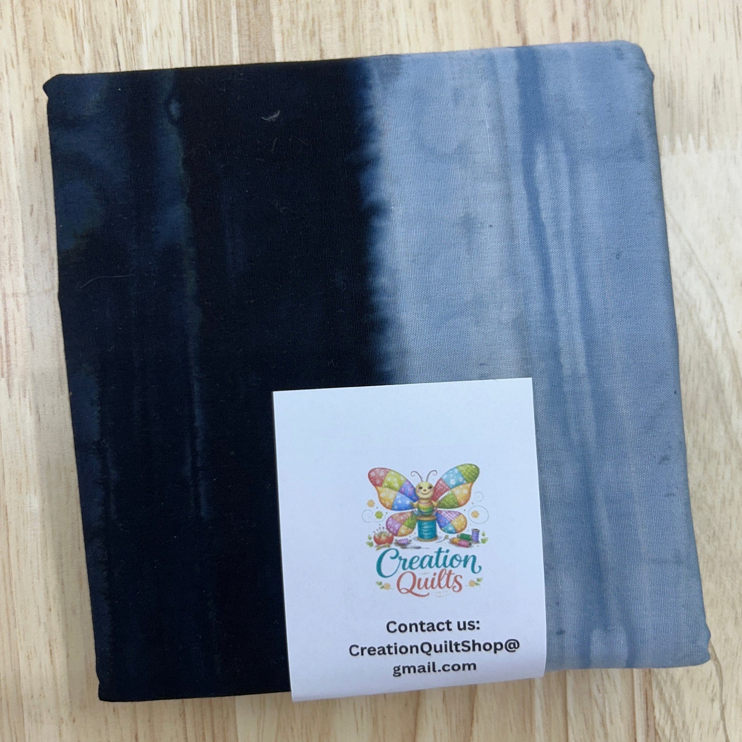 Ombre batik grey blue to black