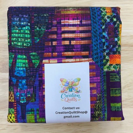 Ombre cityscape purples