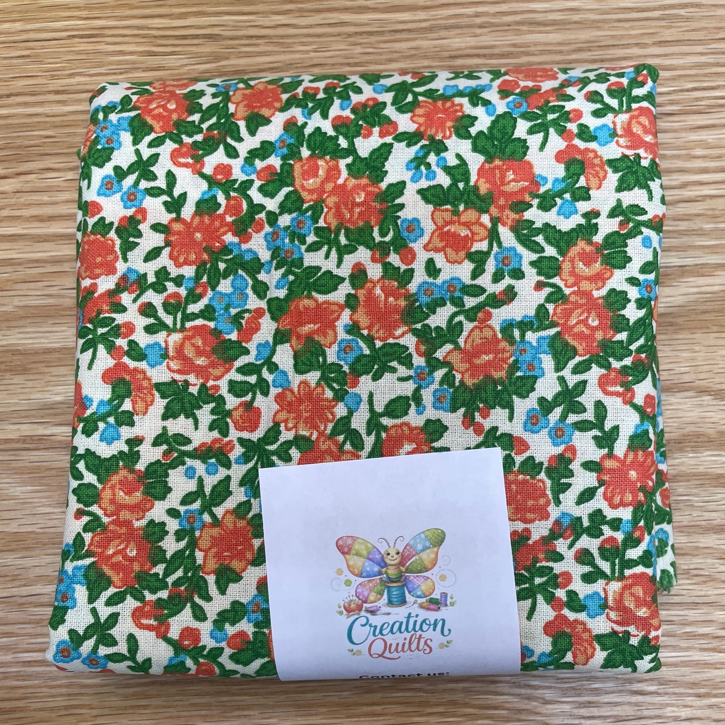 Orange Green & Teal floral