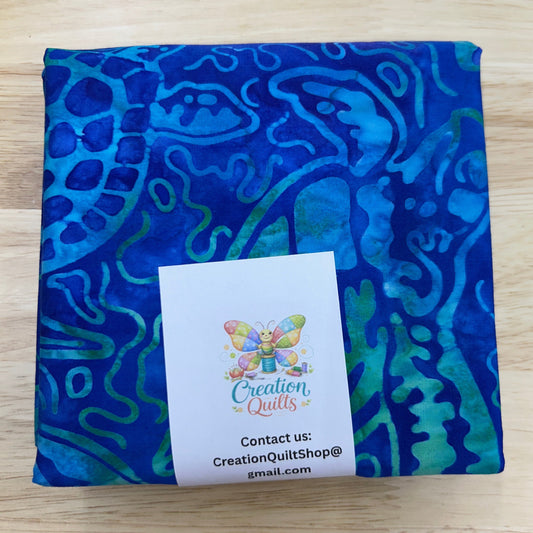 Batik sea turtles blue