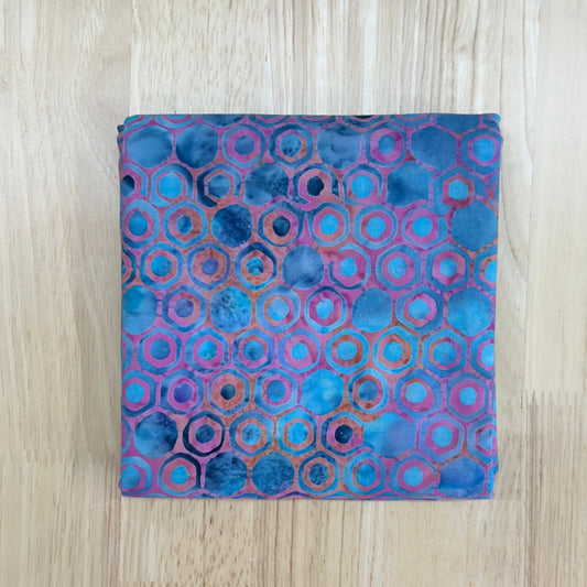 Geometric batik blue orange pink
