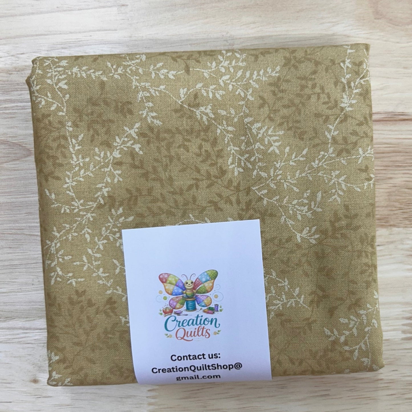 Fabric Traditions tone on tone vine Tan