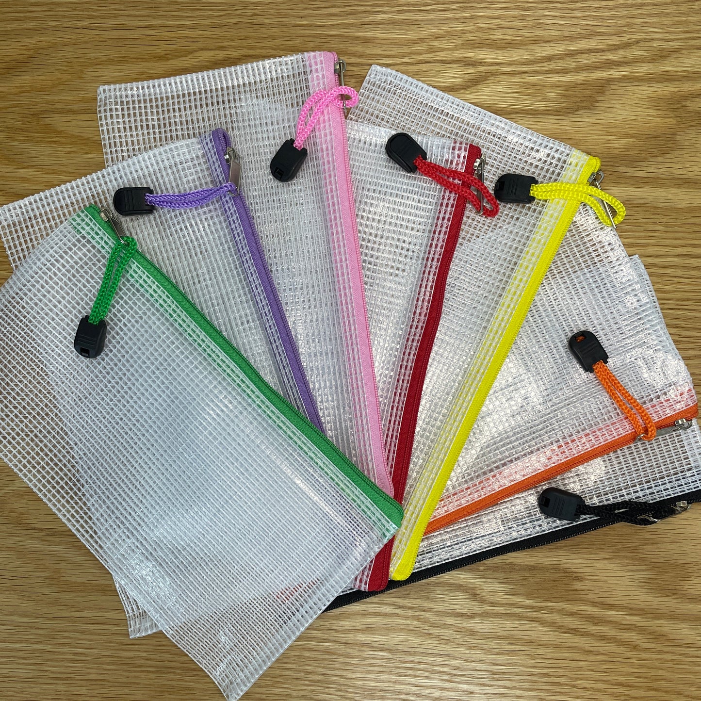 Mesh Zipper Project Bags - Assorted (5"x9")