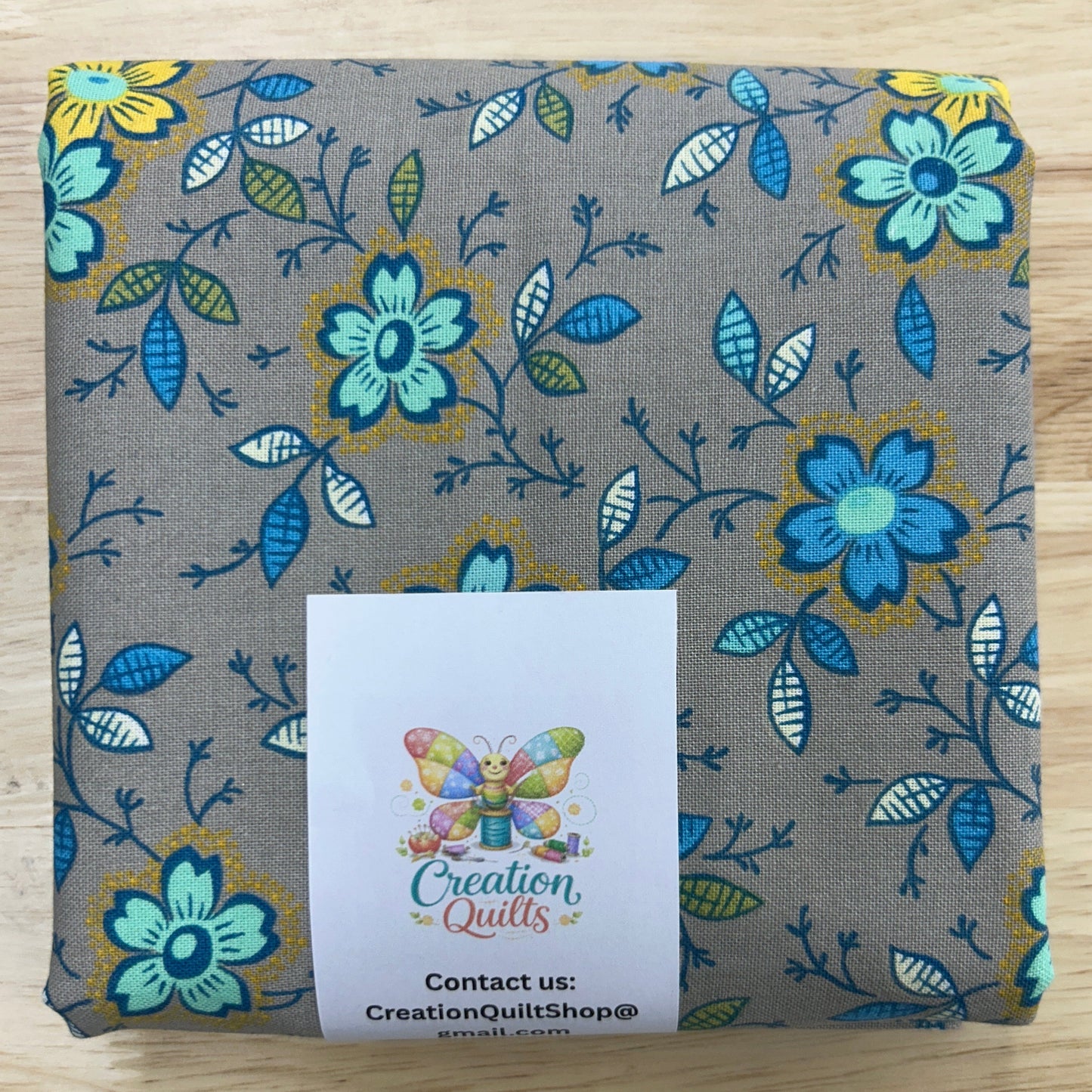 MDG Happy Floral Grey w teal