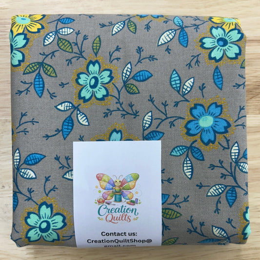 MDG Happy Floral Grey w teal