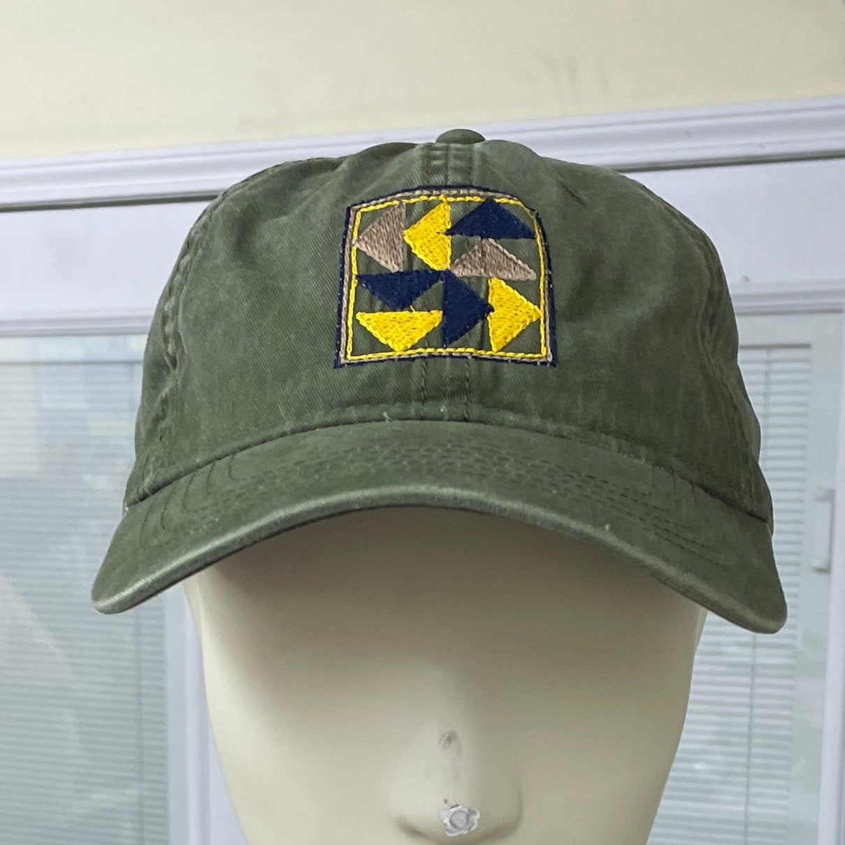 Hat (Olive Green) Quilt Block - "Sew Full of Joy"