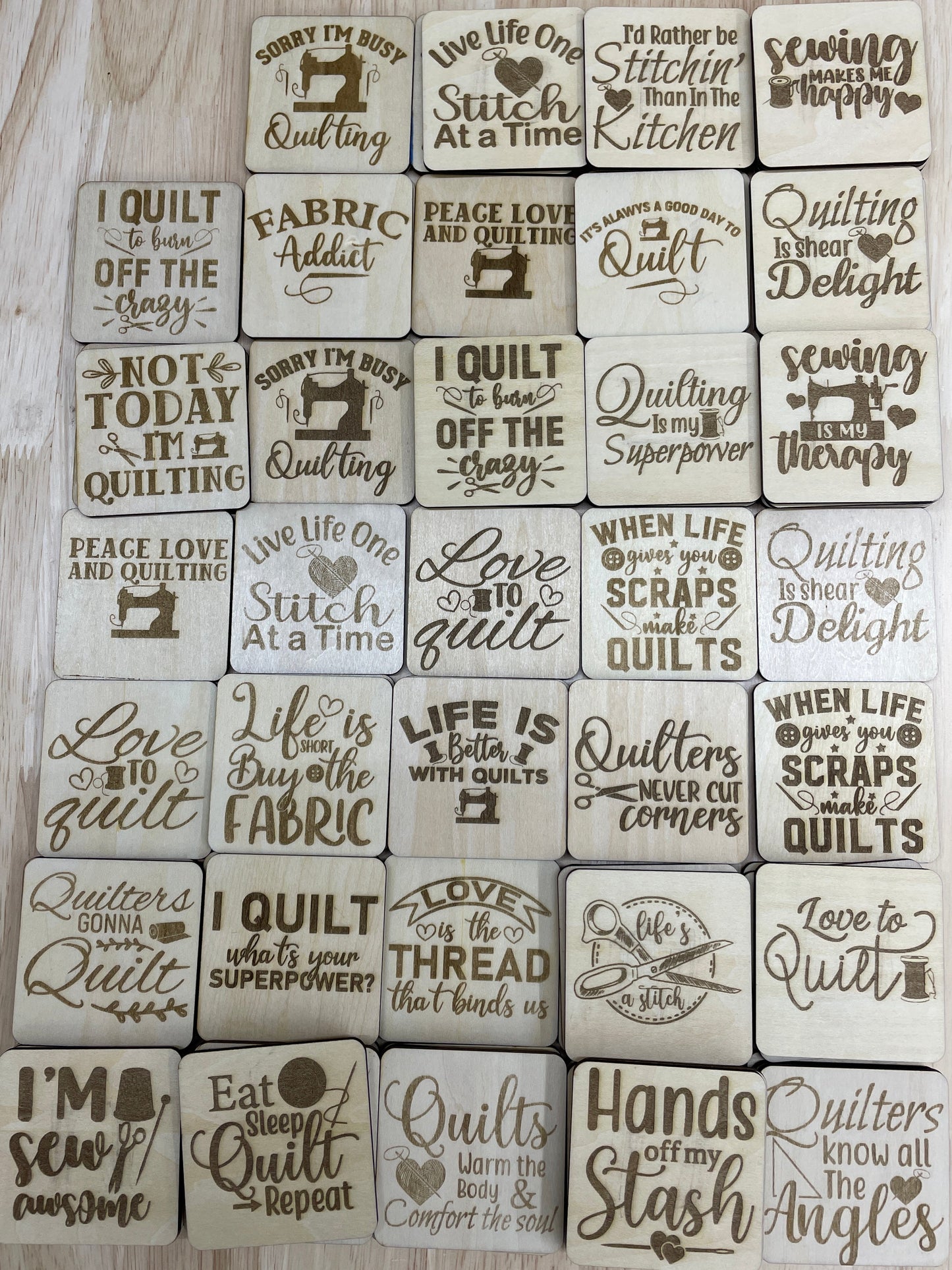 Fridge Magnets - wooden, laser print
