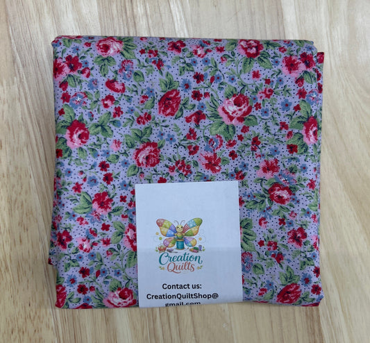 Grey with pink roses - multi color