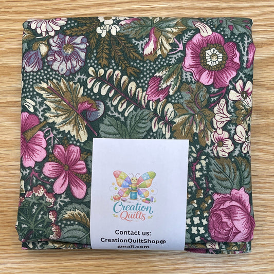 Jungle green floral pink
